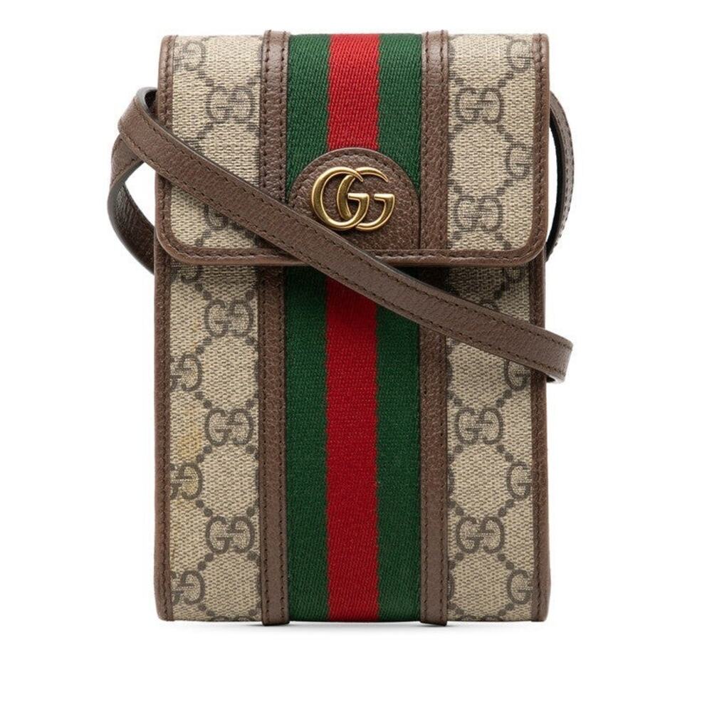 Gucci GG Supreme Ophidia Shoulder Bag Beige